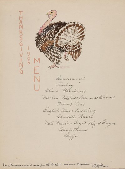 Menu de Thanksgiving - George Elbert Burr