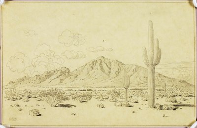 Sans titre (dessin de report pour Camelback Mountain, Phoenix) - George Elbert Burr