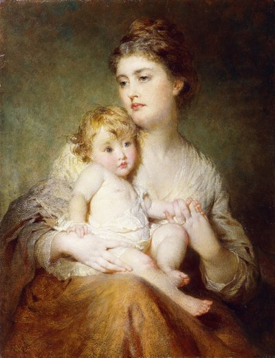 Portrait de la duchesse de St. Albans, avec son fils, 1875 - George Elgar Hicks