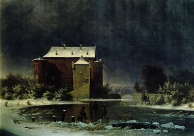 Maison hantée dans la neige, 1848 - George Emil Libert