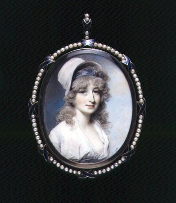 Portrait miniature de Mme Lindsay (?) vers 1790 - George Engleheart