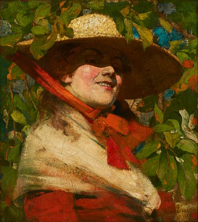Fille au chapeau de paille - George F. Henry