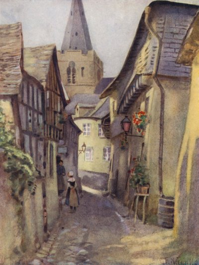 Une vieille rue à St Goar - George Franck Nicholls