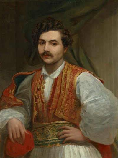 Portrait de Nicolas Ionides (1815-1873), en demi-longueur, en costume grec - George Frederic Watts