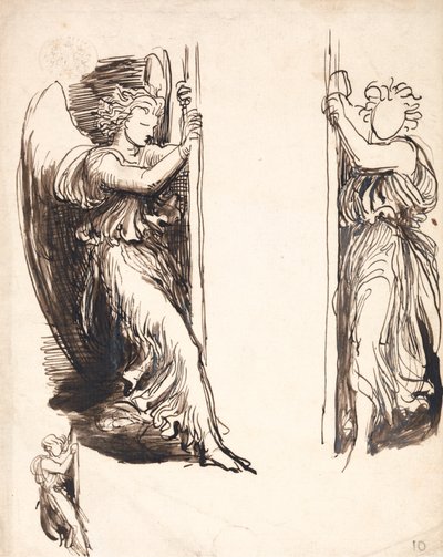 Études pour les anges dans La Cour de la Mort - George Frederic Watts