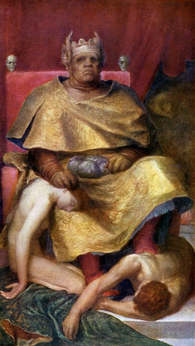 Mammom (lithographie couleur) - George Frederick (after) Watts
