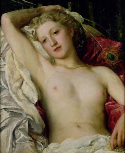 Fille avec éventail de paon - George Frederick Watts