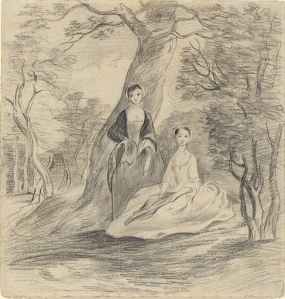 Deux filles dans un paysage - George Frost