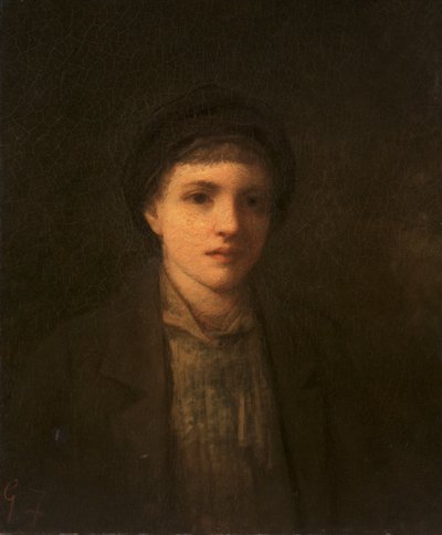 Tête de garçon (huile sur toile) - George Fuller