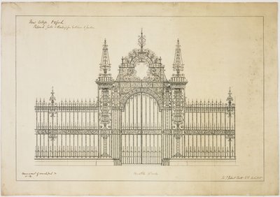 New College Oxford : Portes et grilles proposées pour l