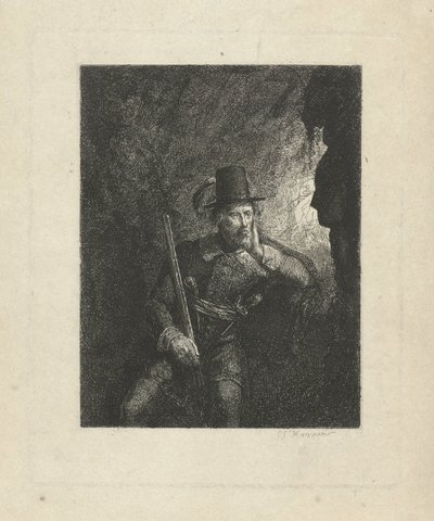 Bandit armé dans une grotte - George Gillis Haanen
