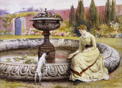 Une dame et un chien près d