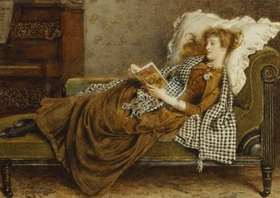 Une jeune femme lisant à l