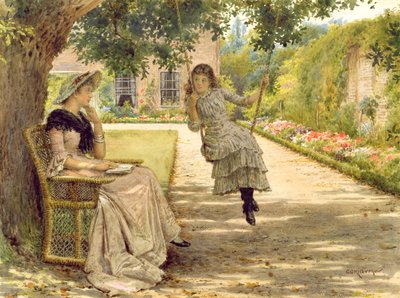 Dans le jardin - George Goodwin Kilburne