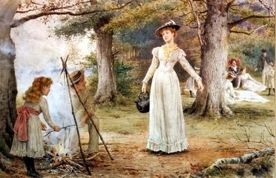 Attiser le feu - George Goodwin Kilburne