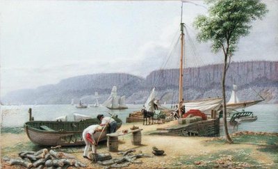 Après-midi - Hastings Landing. Palisade Rocks in Shadow, New York, c.1836 - George Harvey