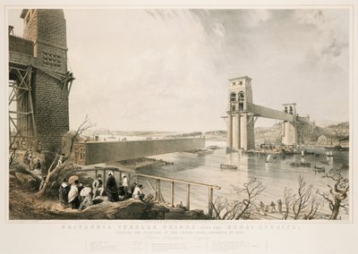 Pont tubulaire de Britannia en construction, 3 décembre 1849 - George Hawkins