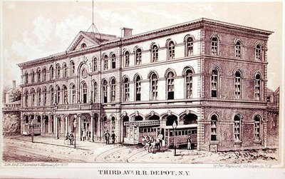 Vue du dépôt de la Third Avenue Railroad, illustration pour 