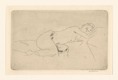 Nu féminin allongé - George Hendrik Breitner (signed by artist)
