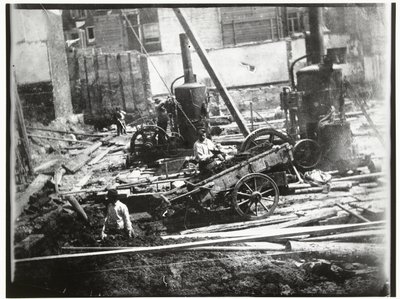 Chantier pour le bain municipal et la piscine sur Heiligeweg à Amsterdam - George Hendrik Breitner