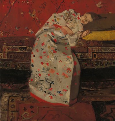Dutch : Meisje in witte kimono Fille en kimono blanc - George Hendrik Breitner