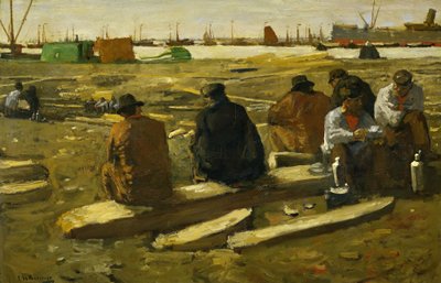 Pause déjeuner sur le chantier de la Van Diemenstraat à Amsterdam - George Hendrik Breitner