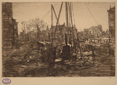 Scène dans une ville néerlandaise avec une sonnette de battage au premier plan - George Hendrik Breitner
