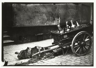 Chien de trait tirant une charrette avec des bidons - George Hendrik Breitner