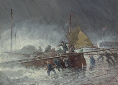 Deal Lugger partant dans une tempête - George Henry Andrews
