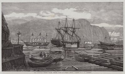 Le commerce du bois canadien, Coves de bois à Québec - George Henry Andrews