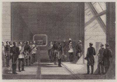 Le Prince de Galles fermant le Dernier Rivet du Pont Tubulaire Victoria sur le Saint-Laurent - George Henry Andrews