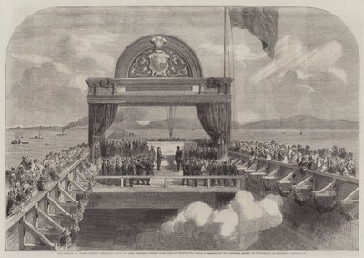 Le Prince de Galles posant la dernière pierre du pont Victoria sur le Saint-Laurent - George Henry Andrews