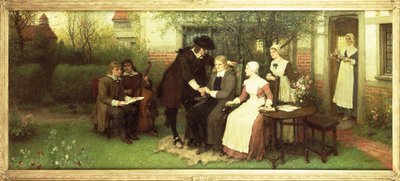 Andrew Marvell (1621-78) visitant son ami John Milton (1608-74) - George Henry Boughton