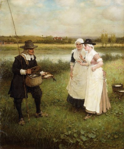 Isaac Walton et les laitières - George Henry Boughton