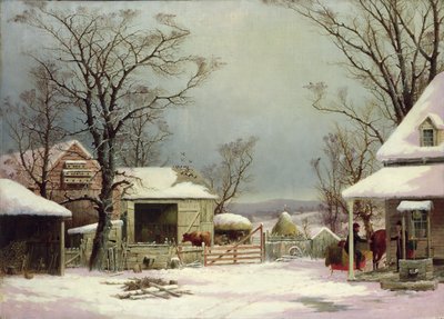 Cour de ferme en hiver, 1862 - George Henry Durrie