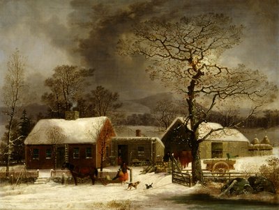 Scène hivernale à New Haven, Connecticut - George Henry Durrie
