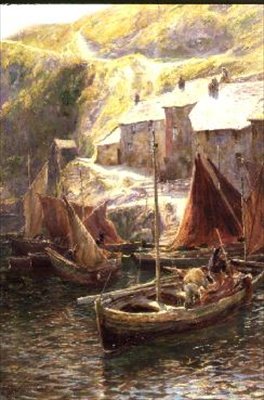 Bateaux de pêche, Polperro, Cornouailles - George Hillyard Swinstead