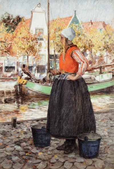 Femme le long du canal - George Hitchcock