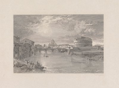Rome; Pont et Château Saint-Ange sur le Tibre - George Hollis