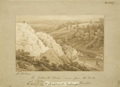 Hotwell House depuis Clifton Rocks, vers 1815 - George Holmes