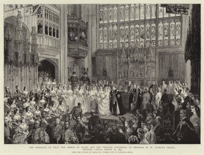 Le mariage de T.R.H. le prince de Galles et la princesse Alexandra du Danemark à la chapelle Saint-Georges, château de Windsor, 10 mars 1863 - George Housman Thomas