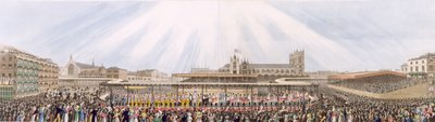 Vue de la Procession de Couronnement du Roi George IV de Westminster Hall à l
