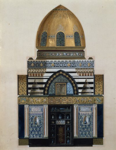 Conception pour la Salle Arabe à Leighton House, Londres, 1880 - George II Aitchison