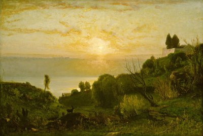Lac Albano, coucher de soleil, vers 1874 - George Inness