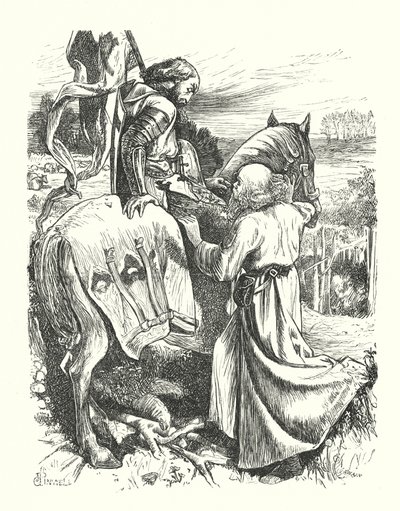Le départ du pèlerin (gravure) - George John Pinwell