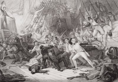 Nelson abordant le San Josef à la bataille de Saint-Vincent, 14 février 1797, tiré de 