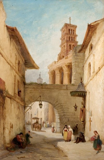 Vue de Rome, Italie, le Forum de Nerva - George Jones