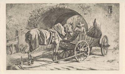 Chariot de charbon près d