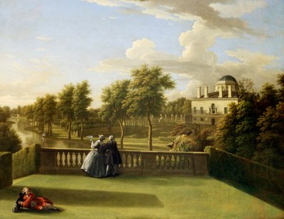 Vue depuis la terrasse de la cascade, Chiswick - George Lambert