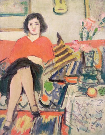 Intérieur avec une Figure - George Leslie Hunter
